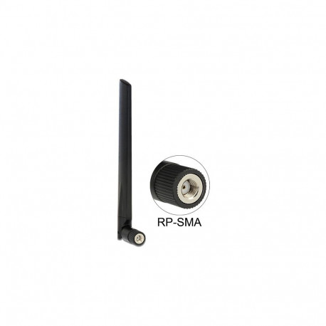 "DELOCK Antenne WLAN RP-SMA 802.11 ac/a/h/b/g/n 3-5 dBi omni Gelenk schwarz"
