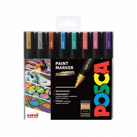 "POSCA Marker UNI PC-5M 8er Set Metallic"