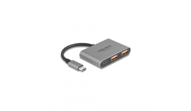"DELOCK 3 Port USB Hub 10 Gbps mit USB Type-C zu 1 x USB Type-C + 2 x USB Typ-A"