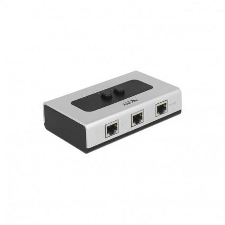 "DELOCK Umschalter RJ45 10/100/1000mbps 2 Port manuell bidirektional"