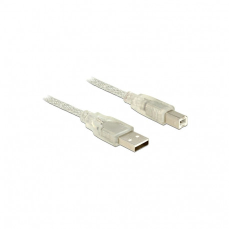 Delock USB kaabel A -> B St/St 2.00m läbipaistev