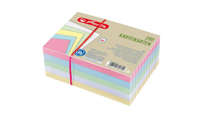 "Herlitz Karteikarte A6 liniert 4 Farb.+weiß Bl. Engel 200er"