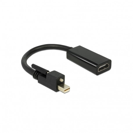 "Adapter mini DisplayPort 1.2 Stecker mit Schraube > HDMI Buchse 4K Aktiv schwarz"