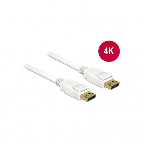 Delock DisplayPort 1.2 kaabel 5 m valge 4K