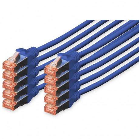 "DIGITUS CAT 6 S/FTP Patchkabel, 10 Stück, 3m, blau"