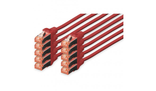 "DIGITUS CAT 6 S/FTP Patchkabel, 10 Stück, 2m, rot"