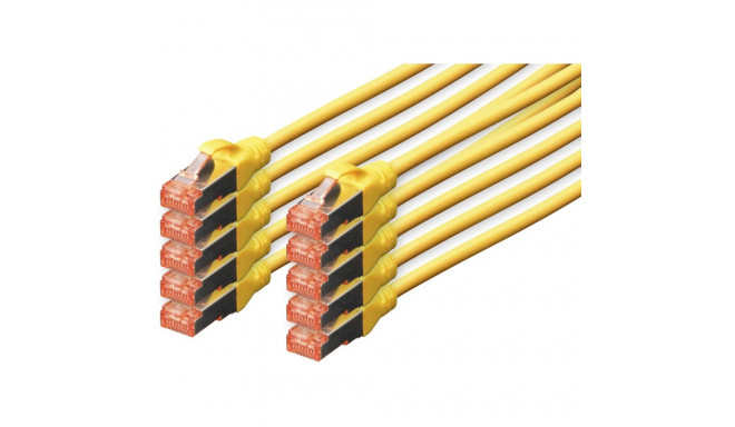 "DIGITUS CAT 6 S/FTP Patchkabel, 10 Stück, 0,5m, gelb"