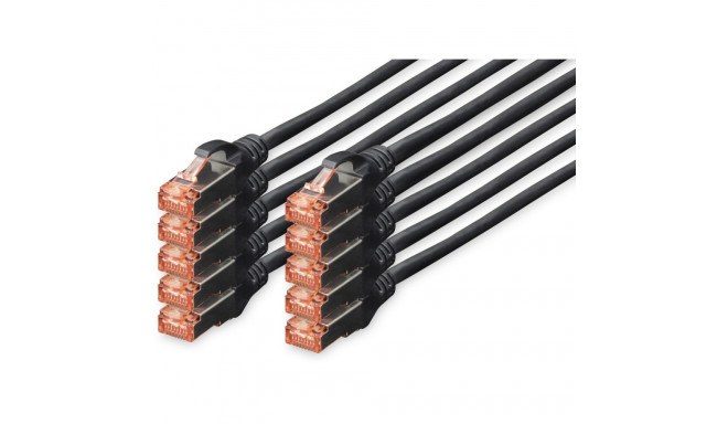 "DIGITUS CAT 6 S/FTP Patchkabel, 10 Stück, 3m, schwarz"