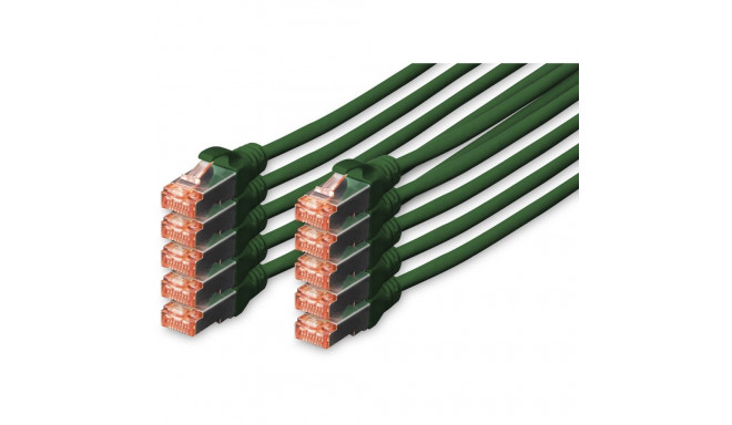 "DIGITUS CAT 6 S/FTP Patchkabel. 10 Stück. 0.25m. grün"