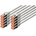 "DIGITUS CAT 6 S/FTP Patchkabel. 10 Stück. 2m. grau"