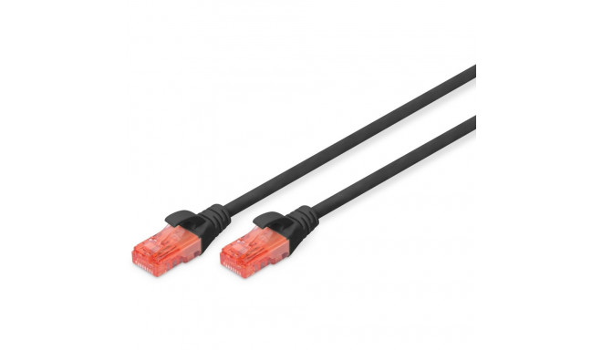 "DIGITUS Patchkabel Cat6 U/UTP 2xRJ45 2.0m schw Hebelschutz Polybeutel"