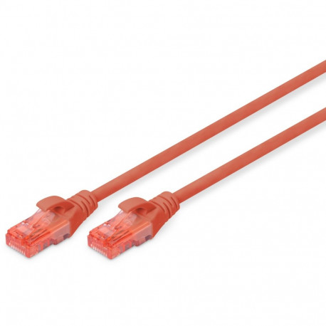 "DIGITUS Patchkabel RJ45 U/UTP Cat6 1.00m rot Hebelschutz Polybeutel"