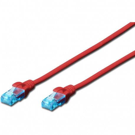 "DIGITUS Patchkabel RJ45 U/UTP Cat5e 5.00m rot Hebelschutz"