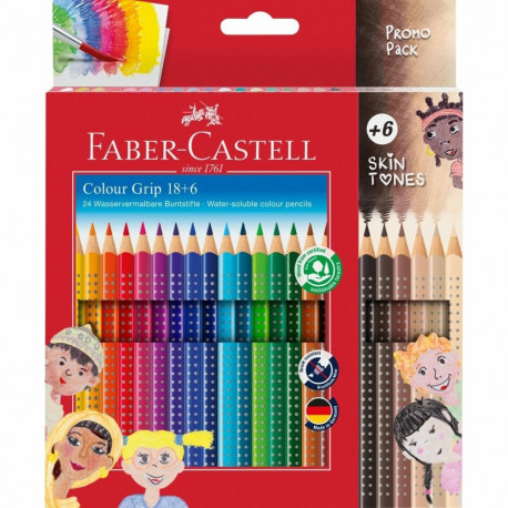 "FABER-CASTELL Buntstift Jumbo Grip Skin Tones 18+6"