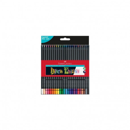 FABER-CASTELL värvipliiatsid Black Edition, 24 tk, kartongkarbis