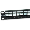 "Equip Patchpanel 12x Cat6A 10"" FTP 1HE Keystone Montage sw"