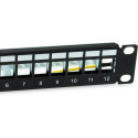 "Equip Patchpanel 12x Cat6A 10"" FTP 1HE Keystone Montage sw"