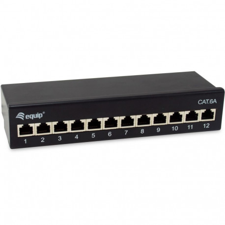 "Equip Patchpanel 12x RJ45 Cat6A FTP 1HE Premium schwarz"