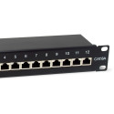 "Equip Patchpanel 12x RJ45 Cat6A 10"" FTP 1HE Premium schwarz"