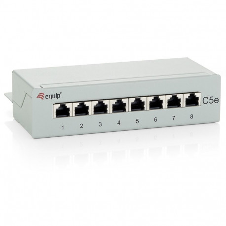 "Equip Patchpanel 8x RJ45 Cat5e FTP Desktop hellgrau"