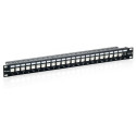 "Equip Patchpanel 24x Cat6 19"" FTP 1HE Keystone Montage sw"