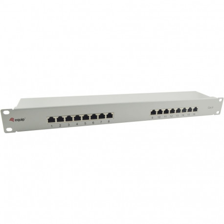 "Equip Patchpanel 16x RJ45 Cat6 19"" FTP 1HE ISO/IEC hellgrau"