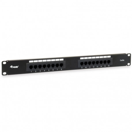 "Equip Patchpanel 16x RJ45 Cat5e 19"" 1HE ungeschirmt schwarz"