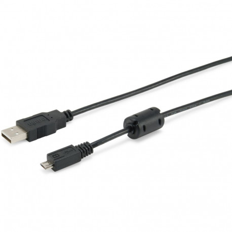 "Equip Kabel USB-A 2.0 -> micro B St/St 1.80m Ferrit schwarz Polybeutel"
