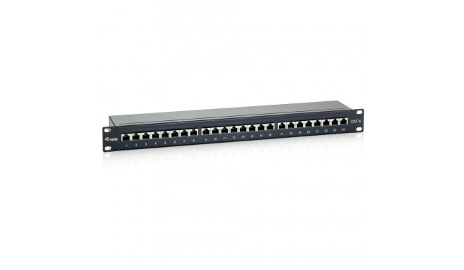 "Equip Patchpanel 24x RJ45 Cat6 19"" FTP 1HE Premium schwarz"