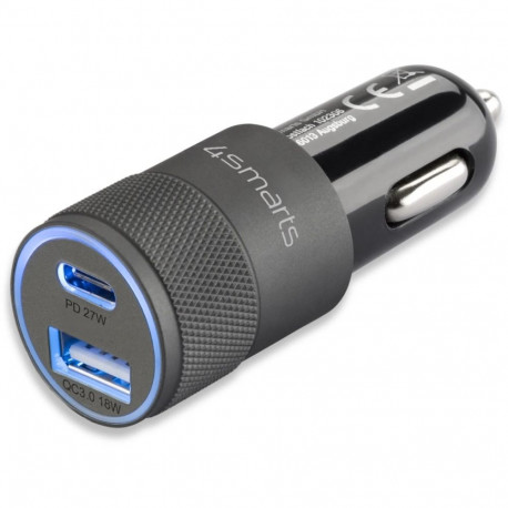 "4smarts Kfz-Ladegert Rapid+ mit Quick Charge und PD 27W schw."