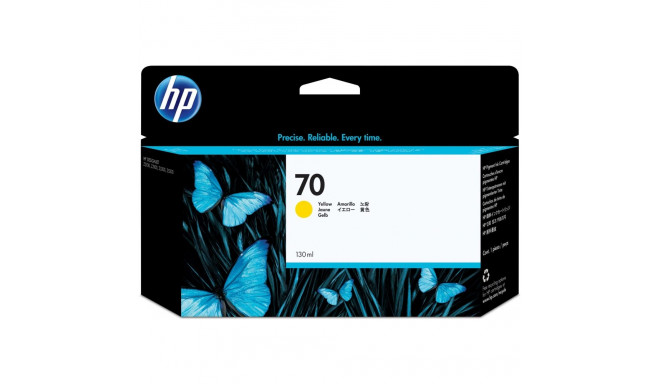 "HP 70 original Ink cartridge C9454A yellow standard capacity 130ml 1-pack with Vivera Ink cartridge