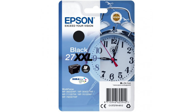 "Epson Tinte 27XXL C13T27914012 Schwarz bis zu 2.200 Seiten"