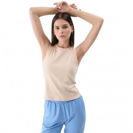 Koszulka damska 4F F132 beżowa 4FWMM00TSLEF132 083S S