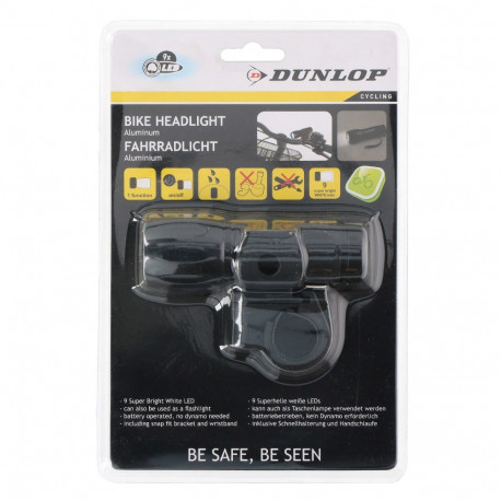 Lampka rowerowa Dunlop Bike Headlight white białe 9 led 41688-416885