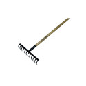 Rake FISKARS SOLID WOOD, 12 teeth, 155 cm, for soil