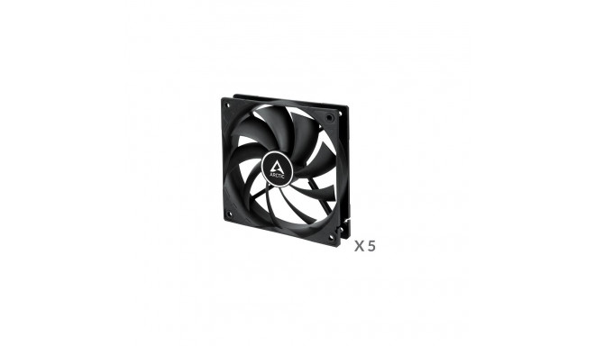 ARCTIC F12 PWM Case Fan, 4-pin, 120mm, Black, 5 pcs