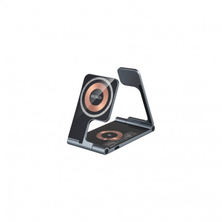 DELTACO 3-in-1 wireless charger 18W faltbar