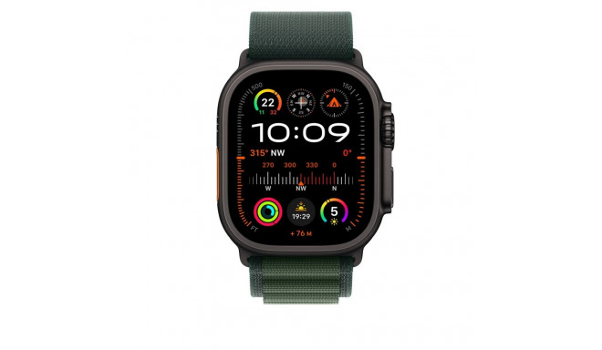 Apple 49mm Dark Green Alpine Loop - Medium - Black Titanium Finish