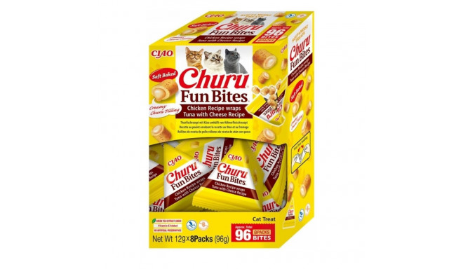 INABA Churu Fun Bites kana, tuunikala ja juust - kassimaius - 8x12g
