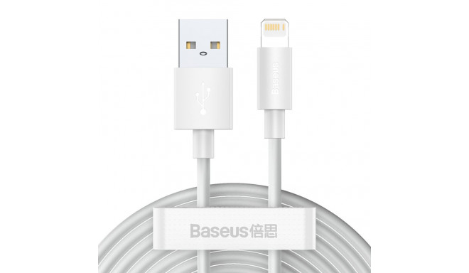 Baseus Simple Wisdom Data Cable Kit USB to Lightning 2.4A (2PCS|Set)1.5m White