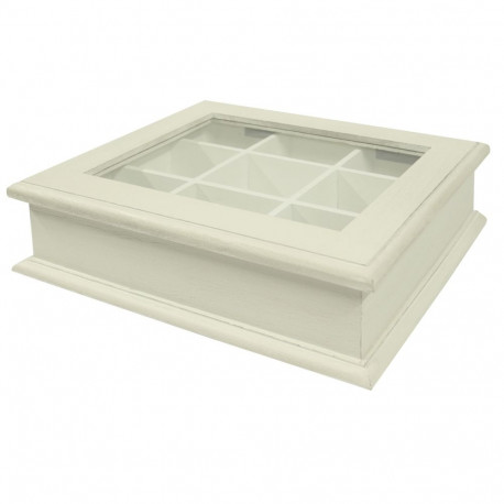 Teekarp SAMIRA 26,5x22x8,5cm, antiikvalge