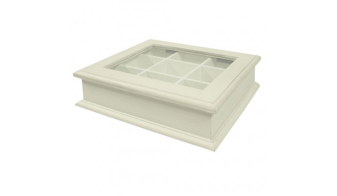Tea box SAMIRA 26,5x22x8,5cm, antique white