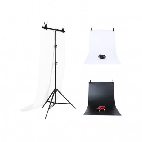 Photo studio background support Puluz 70x200cm + Backdrops 2 pcs DCA0976