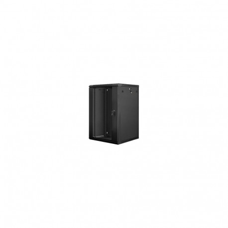 Lanberg Rack cabinet 19" wall-mount 18U/600x600 (flat pack) with glass door V2, black |