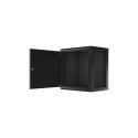 Lanberg Rack cabinet 19" wall-mount 12U/600x450 for self-assembly with metal door (flat pack), black