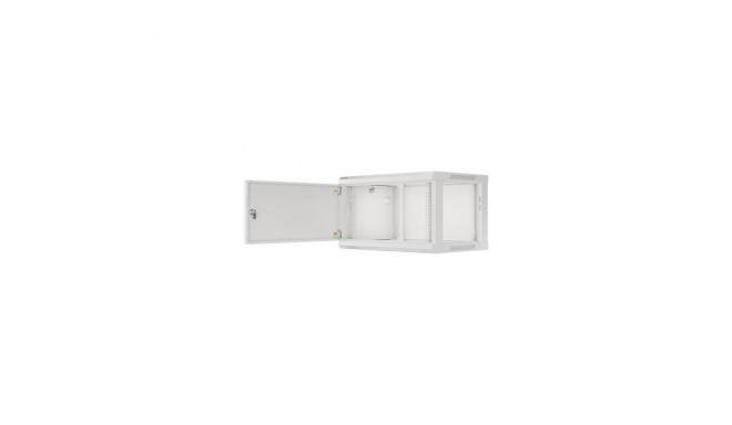 Lanberg Rack cabinet 19" wall-mount 6U/600x450 for self-assembly with metal door (flat pack), grey |