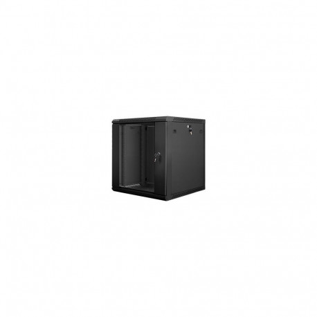 Lanberg Rack cabinet 19" wall-mount 12U/600x600 (flat pack) with glass door V2, black |