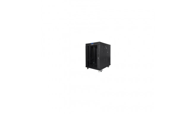 Lanberg Rack cabinet 19" free-standing 15U/800x1000 (flat pack) with glass door lCD V2, black |