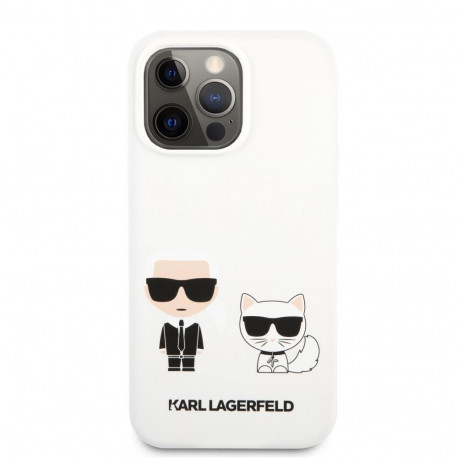 Karl Lagerfeld Apple iPhone 13 Pro Choupette Liquid Silicone Case White