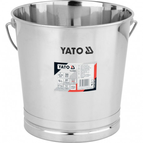 Food bucket for carrying liquids and food products stainless steel reinforced base comfortable handl